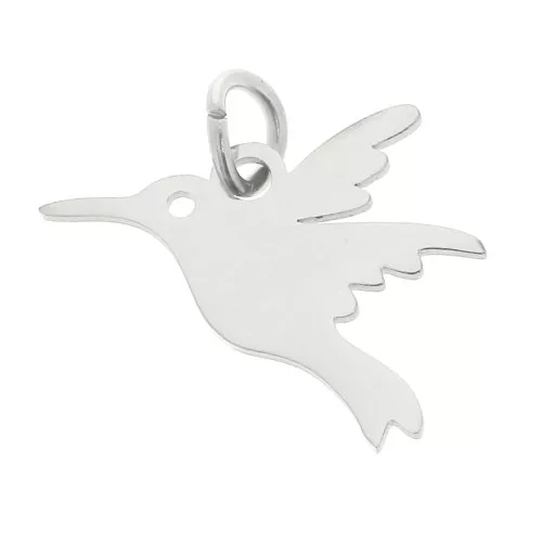 Ciondolo colibrì 14x19,5 mm con anello aperto - Acciaio inossidabile 316L x1