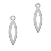 Ciondoli rombo scavati 19x5.5 mm -acciaio inossidabile x5