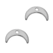 Ciondoli mezza-luna o corno 7x11 mm - acciaio inossidabile x5