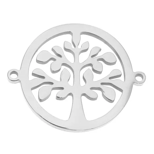Intercalare albero di vita - 2 anelli 24x20 mm - acciaio inossidabile x1