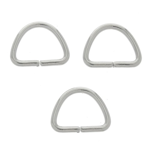 Anelli aperti mezzo-tondi 7.5x9x1 mm in acciaio inossidabile x25