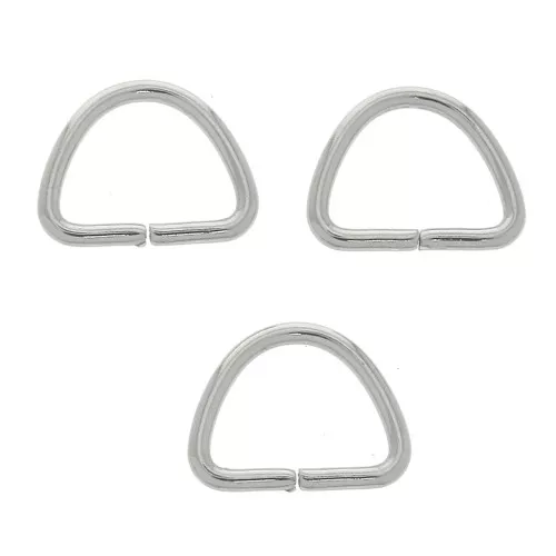Anelli aperti mezzo-tondi 7.5x9x1 mm in acciaio inossidabile x25