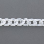 Catena plastica brillante maglia gourmette 29x21 mm - Bianco x50 cm