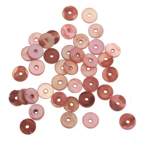 Rondelle Heishi madreperla tinte 6 mm - Rosso x144