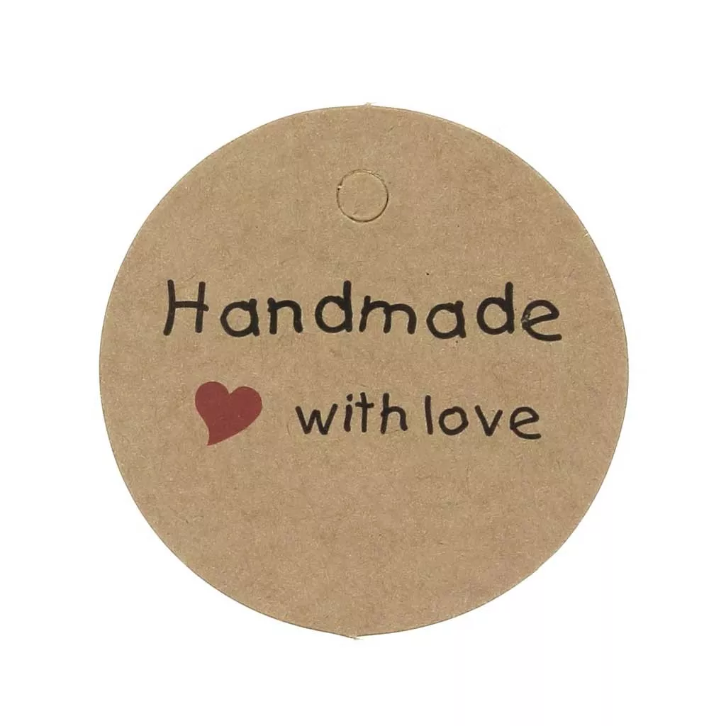 Etichette Cucito VINFUTUR - Tag Handmade With Love Per Vestiti Fai Da Te, In Cotone, 100 Pezzi Per Craft E DIY - Foto 4
