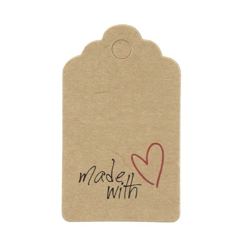 Etichette rettangolo 50x30 mm - Made with - Kraft x10