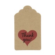 Etichette rettangolo 50x30 mm - Thank You - Kraft x10