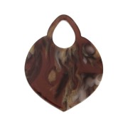 Pendente forma orientale traforata 41.5x32 mm - Marmo Marrone - Bianco x1|raw }}