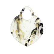 Pendente forma orientale traforata 41.5x32 mm - Marmo Trasparente -Nero Dorato x1|raw }}