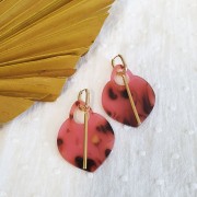 Pendente forma orientale traforata 41.5x32 mm - Marmo Trasparente -Nero Dorato x1