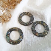 Pendente anello 30 mm in acetato di cellulosa - Marmo Multicolore x1