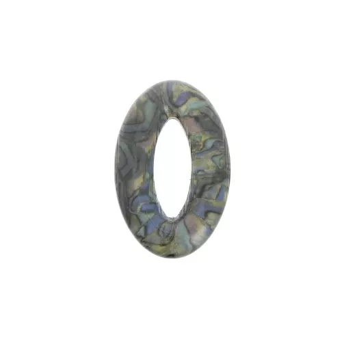 Pendente ovale 29x18 mm in acetato di cellulosa - Marmo Multicolore x1