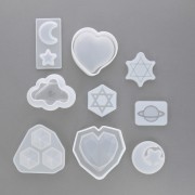 Stampi silicone per resina - Cuore - Diamante - Pianeta - Luna - Kit 1