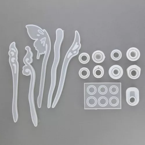 Stampi silicone per resina - Anelli - segnapagine - kit 2