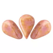 Perline in vetro Amos® di Puca® 5x8mm Opaque Rose Spotted x10g