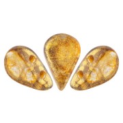 Perline in vetro Amos® di Puca® 5x8mm Crystal Gold Spotted x10g