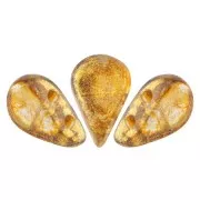 Perline in vetro Amos® di Puca® 5x8mm Crystal Gold Spotted x10g