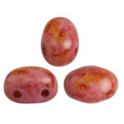 Perle in vetro Samos® di Puca® 7x5 mm Opaque Rose Spotted x10g
