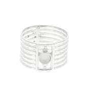 Anello 7 anelli rigido per cabochon 4 mm - dimensione 50 - Argento 925 x1