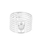 Anello 7 anelli rigido per cabochon 4 mm - dimensione 50 - Argento 925 x1