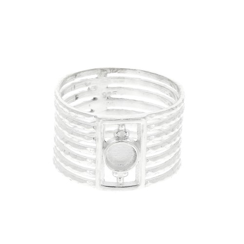 Anello 7 anelli rigido per cabochon 4 mm - dimensione 52 - Argento 925 x1