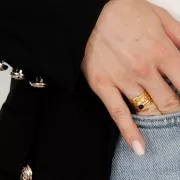 Anello per cabochon 4 mm - Dimensione 54 - Argento 925 Dorato oro fino x1