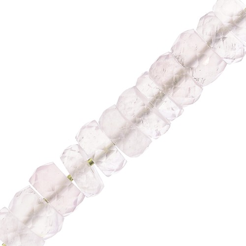 Perle sfaccettate Heishi - pietra semipreziosa 5,5x2 mm - Quarzo rosa x20