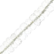 Perle rotonde sfaccettate - Heishi in pietra gemma 5.5x2 mm - Crystal Quarzo x20|raw }}