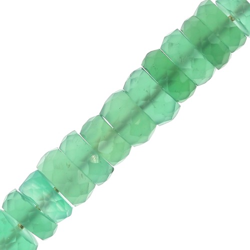 Perle sfaccettate di Perla - pietra semipreziosa colorata 5,5x3 mm - Onice verde x20