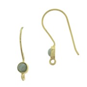 Ganci di orecchie tondo portacabochon 4 mm - Argento 925 Dorato oro fino x2