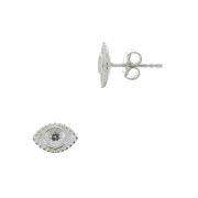 Chiodi di orecchie forma occhio- portacabochon 4 mm - Argento 925 x2
