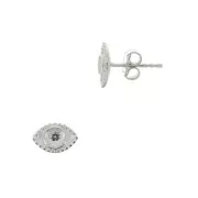 Chiodi di orecchie forma occhio- portacabochon 4 mm - Argento 925 x2