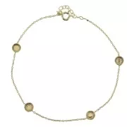 Bracciale Forzatina 195 mm - castoni per cabochon 4mm Arg. 925 Dorato oro fino x1