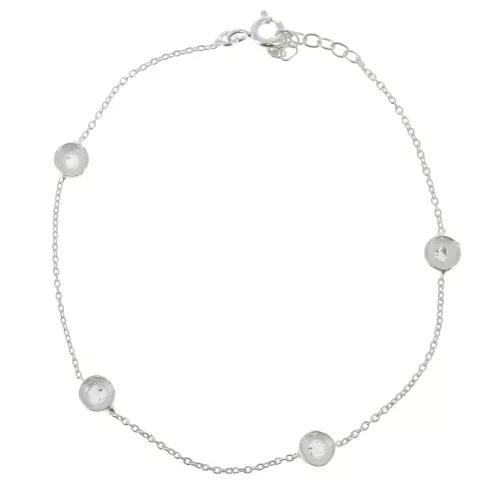 Bracciale maglia Forzatina 195 mm - castoni per cabochon 4mm - Argento 925 x1
