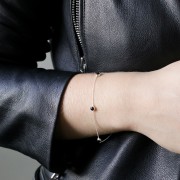 Bracciale maglia Forzatina 195 mm - castoni per cabochon 4mm - Argento 925 x1