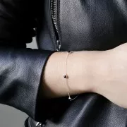 Bracciale maglia Forzatina 195 mm - castoni per cabochon 4mm - Argento 925 x1