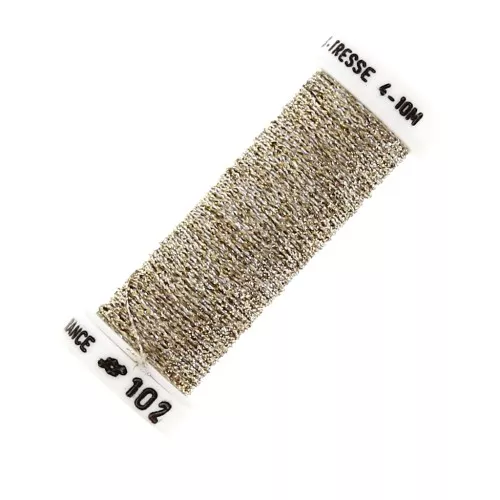 Filo da ricamo metallizzato intrecciato 4 -Au ver à soie Dorato Argentato(102) x10