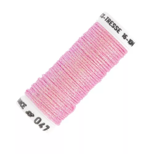 Filo da ricamo metallizzato intrecciato 16 Au ver à Soie Rosa (047) x10m