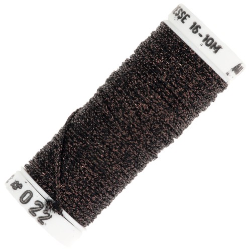 Filo da ricamo metallizzato intrecciato 16 Au ver à Soie Marron ramato (022) x10m
