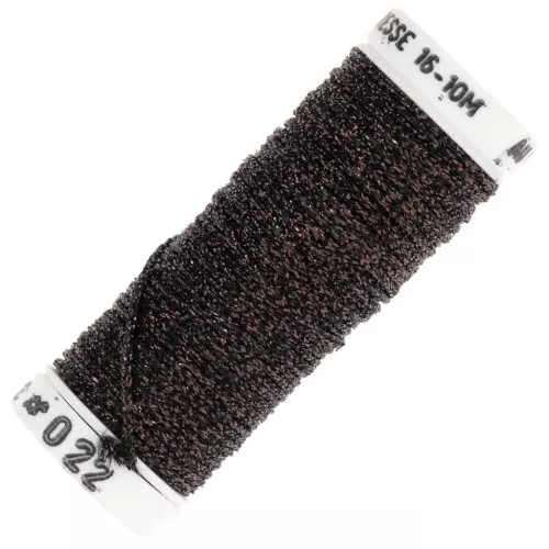 Filo da ricamo metallizzato intrecciato 16 Au ver à Soie Marron ramato (022) x10m