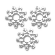 Intercalari metallo mm. 12 argentato x4