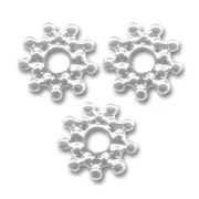 Intercalari metallo mm. 12 argentato x4