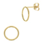 Chiodi di orecchie cerchio scavato 10 mm in Gold filled x2