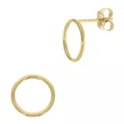 Chiodi di orecchie cerchio scavato 10 mm in Gold filled x2