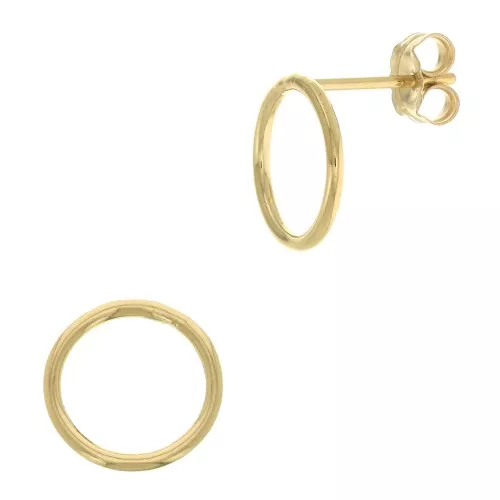 Chiodi di orecchie cerchio scavato 10 mm in Gold filled x2