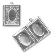 Pendente portafoto rettangolo mm. 24x19 rodiato x1