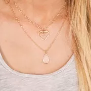 Ciondolo goccia resina epossidica 22.5x12 mm Dorato oro fino - Marrone x1