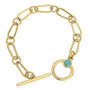 Distanziatore ovale asimmetrico 17x7 mm - Dorato oro fino x1