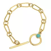 Distanziatore ovale asimmetrico 17x7 mm - Dorato oro fino x1