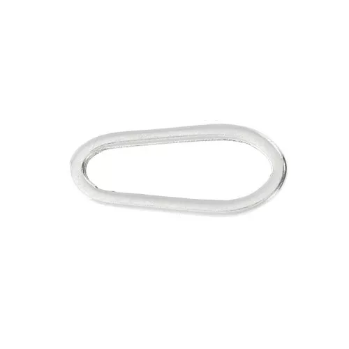Distanziatore ovale asimmetrico 17x7 mm - placcatura argento fino anticato x1